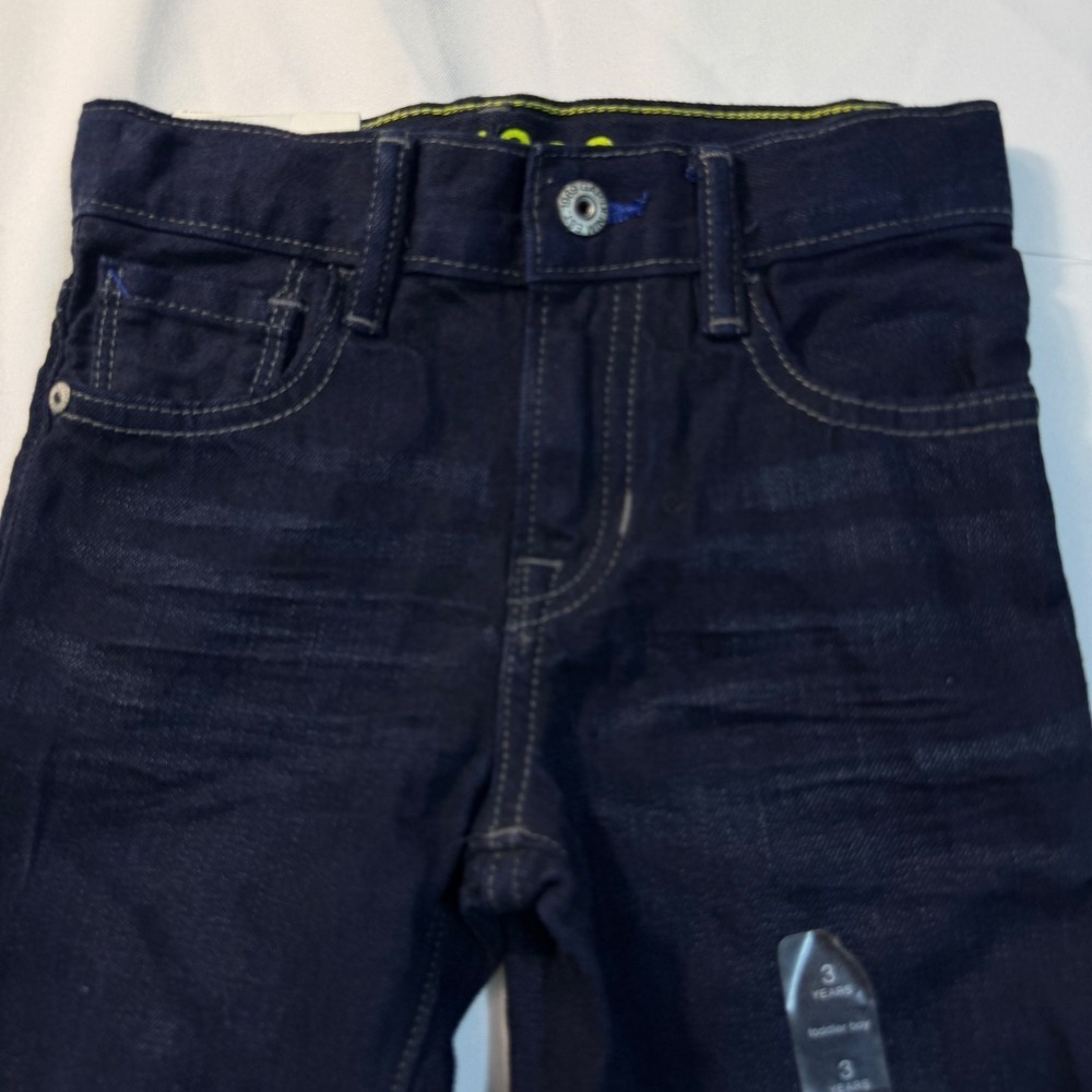 BabyGap 1969 Toddler Boy Straight Leg Jeans Dark Indigo Adjustable Waist 3 Years - Picture 4 of 6